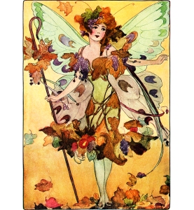 Illustration: Lady Fall. A Year With the Fairies. Written by Anna M. Scott. Illustrations by M. T. (Penny) Ross. P. F. Volland & Co.: Chicago, U.S.A. 1914.